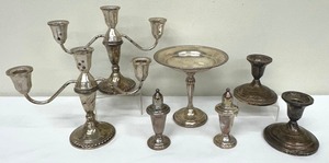 lot 132 image: Assortment of Vintage Weighted Sterling Silver