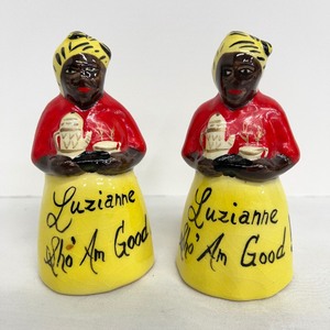 lot 173 image: Ceramic Luzianne Coffee Salt and Pepper Shaker Set