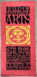lot 127A image: Guild of Performing Arts Sorry Muthas Folk Blues Concert Poster