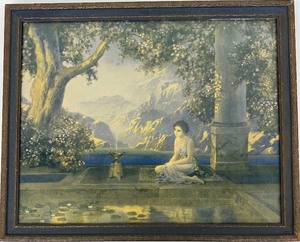 lot 48B image: Vintage Robert Atkinson Fox Oriental Dreams Magic Lamp Mountains Framed Print