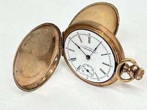 lot 65 image: Vintage Gold Tone Pocket American Waltham Watch