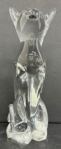 lot 73 image: Vilcia Siamese Cat Crystal Claueiux Etched Glass