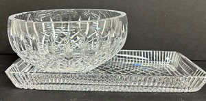 lot 79 image: Waterford Crystal Bowl and Waterford Rectangular Platter-See Note below