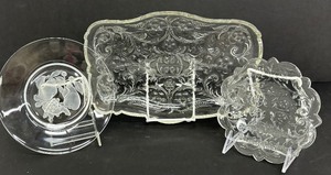 lot 96 image: Lovely Grouping of Vintage Crystal and Etched Glass