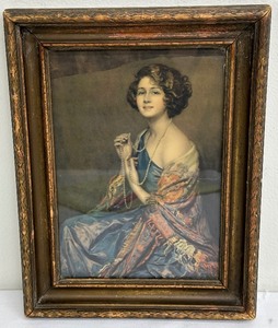 lot 58 image: Framed Antique Portrait Print by Arthur Garrett - An Old Sweetheart of Mine