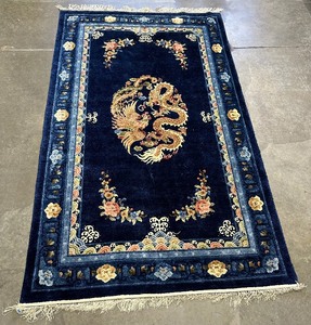 lot 36 image: Dragon Blue Chinese Rug