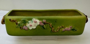 lot 60A image: Vintage Roseville Pottery Apple Blossom Planter 368-8