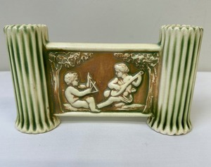 lot 107A image: Vintage Roseville Pottery Donatello Double Bud Vase