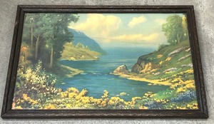 lot 83A image: Vintage Robert Atkinson Fox Framed Lithograph Print - Inspiration Inlet