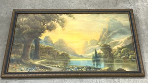 lot 13 image: Vintage Robert Atkinson Fox Framed Tinted Print - Glorious Vista