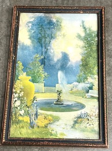 lot 98A image: Vintage Robert Atkinson Fox Framed Lithograph Print - Garden Romance