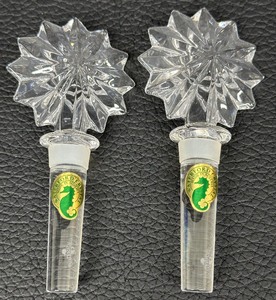 lot 65B image: Waterford Crystal Star of Erin Bottle Stoppers - A Marshall Fields Exclusive - One Pair