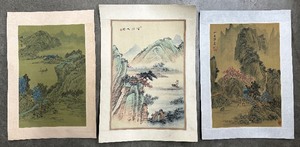 lot 68A image: A Trio of Beautiful Chinese Watercolors Prints on Silk