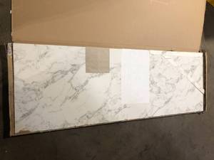 T Configurable Laminate Countertop in Matte Marmo Eracle  Customer Returns See Pictures