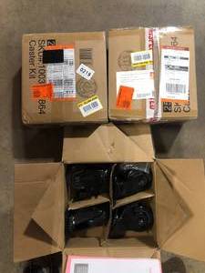 Lot of Husky 4 in. Caster Kit for Heavy Duty Welded Steel Garage Base Cabinets Customer Returns See Pictures