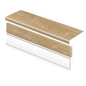 7 Boxes of  Cap A Tread Dusk Cherry 47 in. L x 12.15 in. W x 2.28 in. T Vinyl Stair Tread and Reversible Riser Kit  Customer Returns See Pictures