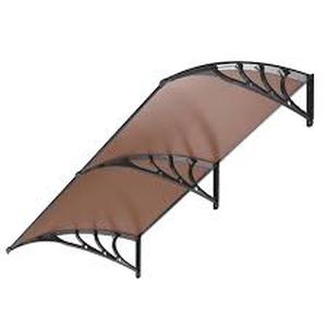 VIVOHOME 6.6 ft. Polycarbonate Window Door Fixed Awning (40 in. x 80 in.) in Brown Customer Returns See Pictures