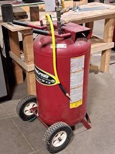 lot 20 image: Coleman Powermate Premium 33-Gallon Air Compressor Tank Only No Motor