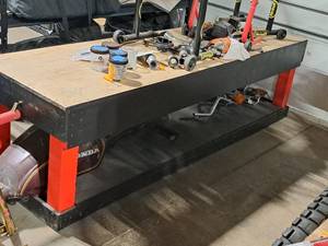 lot 63 image: Wooden Work Bench 26x88x25