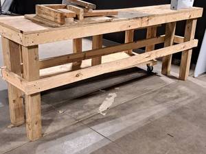 lot 66 image: Wooden Work Bench 18x96x37