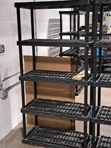 lot 75 image: Plastic Shelving Unit 5-shelf 18x36x72