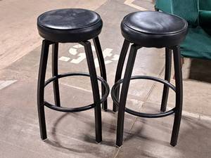 lot 104 image: Lot of (2) Padded Bar Stools