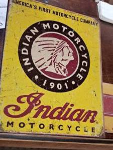 lot 125 image: Indian Motorcycles Metal Sign