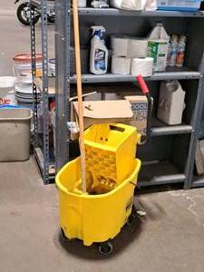 lot 127 image: Mop and Mop Bucket with Wringer