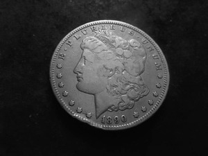 lot 19 image: 1890 CC Morgan Silver Dollar
