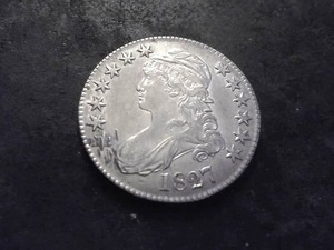 lot 2C image: 1827 Capped Bust Silver Half Dollar