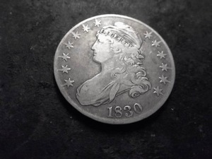 lot 2F image: 1830 Capped Bust Silver Half Dollar