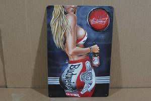 lot 158 image: Budweiser Beer Metal Sign
