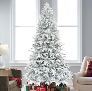 lot 1B image: KI Store Artificial Flocked 7.5 Christmas Tree