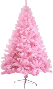 lot 8 image: 6 Pink Artificial Christmas Tree