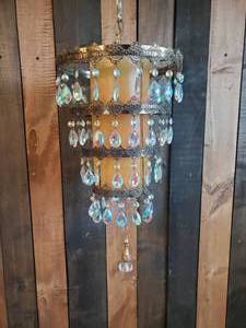 Gorgeous Vintage Whimsical Crystal Hanging Light
