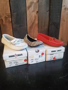 3 Pair of New Minnetonka Moccasin Footwear size 6.5