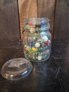 Jar of Vintage Marbles