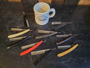Mega Lot of very Nice Early 20th Century Straight Razors And Mug