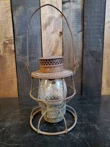 Vintage Super Cool Tall Globe Railroad Lantern