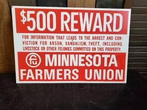 Vintage Metal MN Farmers Union Sign The Real Deal