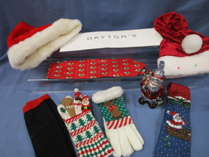 Christmas Ties, Toe Socks, Gloves, Hats