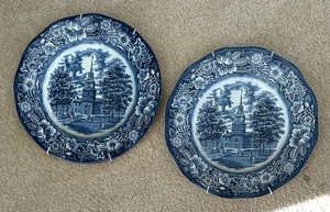 lot 71 image: Two Lovely Liberty Blue Plates