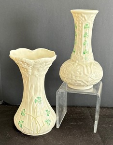 lot 85 image: Two Belleek Vases