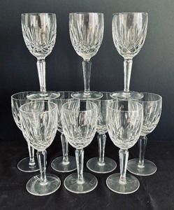 lot 19 image: Set of Ten Waterford Kildare Claret Crystal Wine Glasses