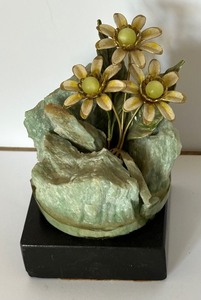 lot 90 image: The Art of Frank Mosse Enameled Florals in Aggregate Rock Formation