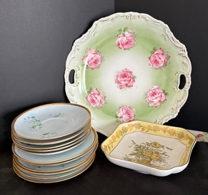 lot 96 image: Vintage Plates, Bowl, Plates and Saucers