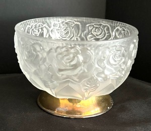 lot 97 image: William Adams Frosted Satin Finish Rose Motif Bowl