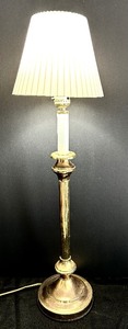 lot 66 image: Vintage Petite Candlestick Lamp with Shade
