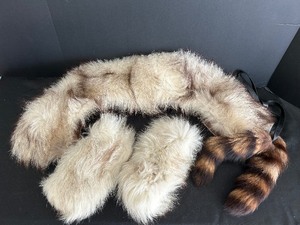 lot 68 image: Variety of Fur Accent Pieces Including Wrist Cuffs, Fur Scarf and More