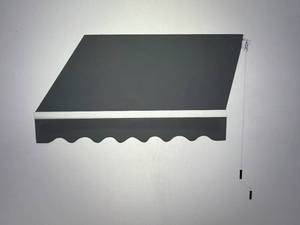 12 ft. W x 10 ft. D Manual Patio Retractable Awnings in Gray